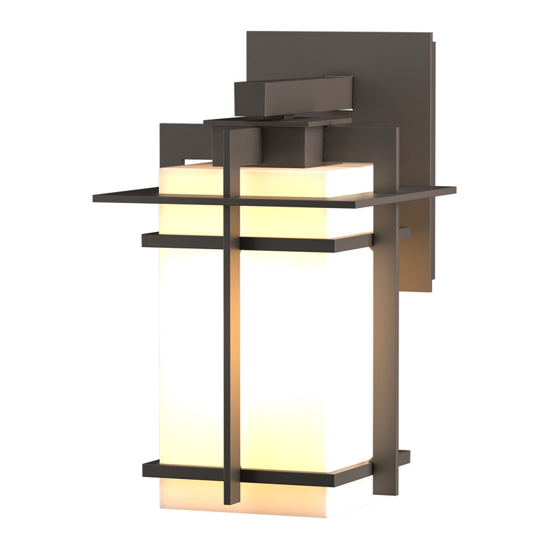 Tourou 11.4" H Outdoor Armed Sconce, Natural lron, 7.4" H x 5.3" W x 5.9" D