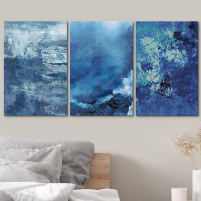 " Abstract Blue " 3 - Pieces