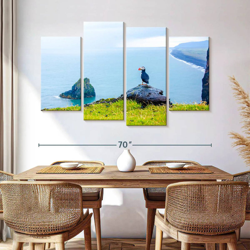 Brampt Puffin Standing On Cliff, 42'' H x 68'' W