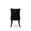 L'ensemble de table de cuisine 7 pièces comprend une table ronde de 48 po avec piédestal et 6 chaises rembourrées en tissu de polyester noir, noir sablé-141864265-142034624