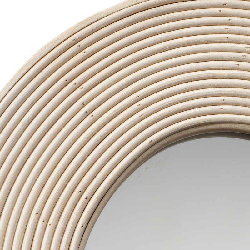 Dali Rectangle Bamboo / Rattan Mirror, Cream
