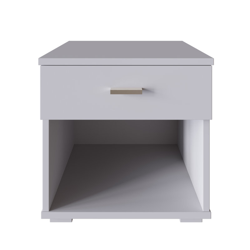 Table de chevet à profil bas Novara, Blanc