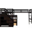 Lit simple superposé au dessus d'un lit double avec tiroirs. Et escalier inclus. Structure en bois massif durable. Protection de la famille. 6 ans et plus recommandés. Assemblage requis en forme de L avec style. 3 tiroirs et plus-475481698