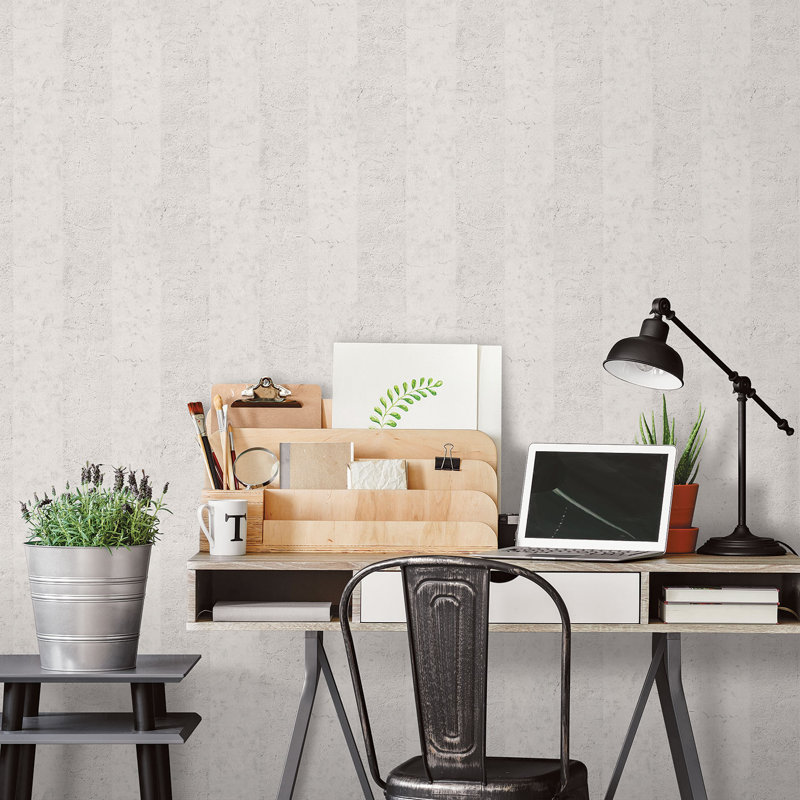 Erastus 10m x 53cm Matte Wallpaper Roll, Grey