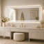 Grand miroir de salle de bain 72 po x 32 po à DEL pour meuble-lavabo double, miroir anti-buée avant et rétro-éclairé-892343620