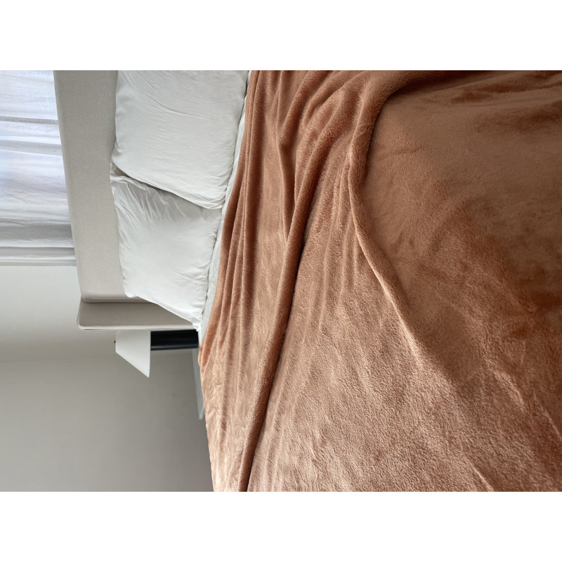 Couverture en molleton super doux, Grand, Brun