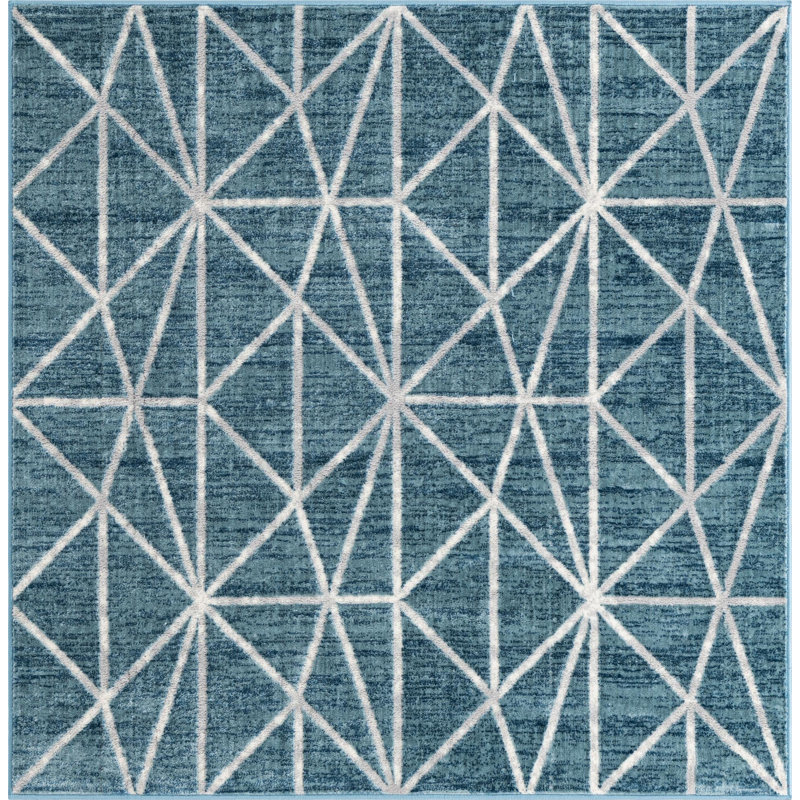 Eshin Geometric Indoor Rug, Square 7'