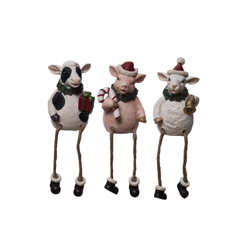  Ensemble de 3 décorations de Noël en résine