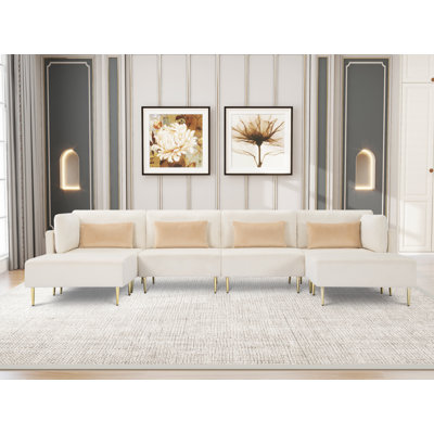 Canapé modulaire rembourré 6 pièces Rownan