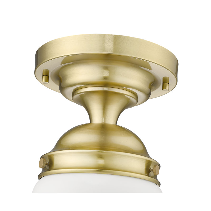 Neriah Glass Semi-Flush Mount Pendant, 15.75" H x 10.5" W, Luxe Gold