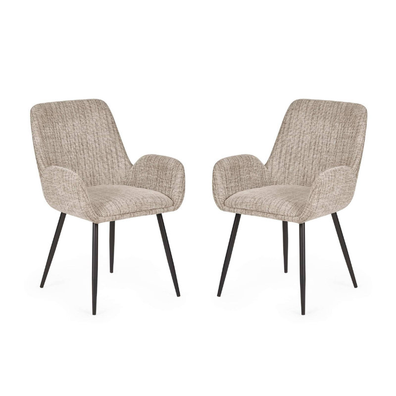 Annakiya 48.5cm H Upholstered Full Back Side Chair in Cream