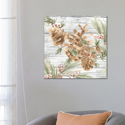 Pinecone Lodge III 1 Piece Wrapped Canvas Wall Art