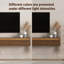 Meuble télé flottant, meuble télé mural avec lumières DEL et prise de courant, meuble télé ultrabrillant pour meuble télé-133039676