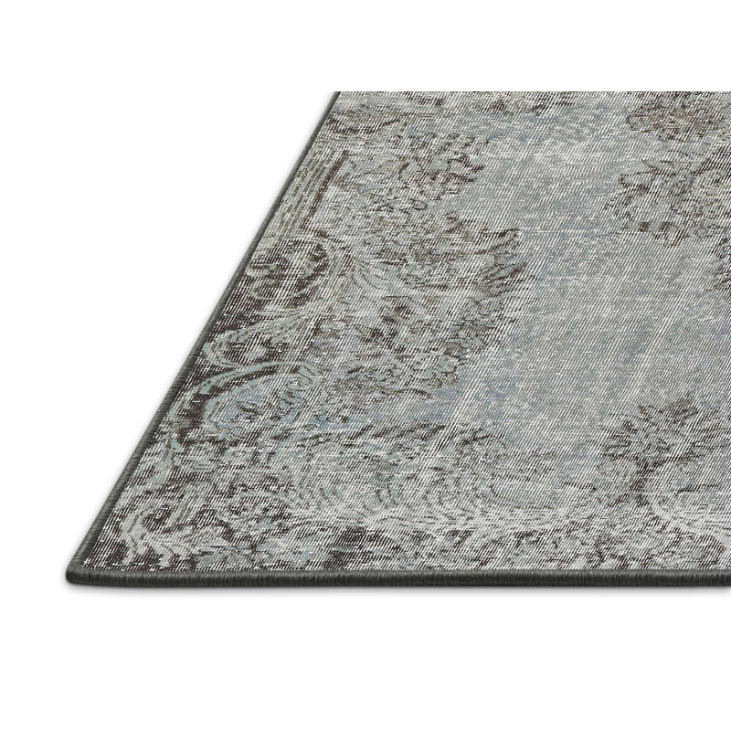 Tapis traditionnel gris / gris fumée Plewak, Rectangle 2 pi x 4 pi