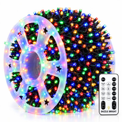 Outdoor Christmas String Lights, 328FT 1000 LED Plug-In Fairy Lights with Remote, 8 Modes and Timer, Waterproof Multicolor, for Home and Garden