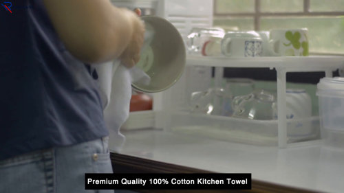 Premium Extra Large Kitchen Towels (16 X 28 Inch) - Popcorn Weave
