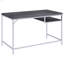 Bureau d'écriture rectangulaire gris et chrome