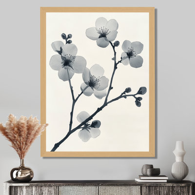 Branche grise murmurante - Tableau encadré en forme de fleur de cerisier