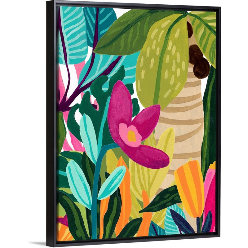 «Island Thicket I», art mural sur toile, Cadre flottant noir, H 32 po x l 24 po