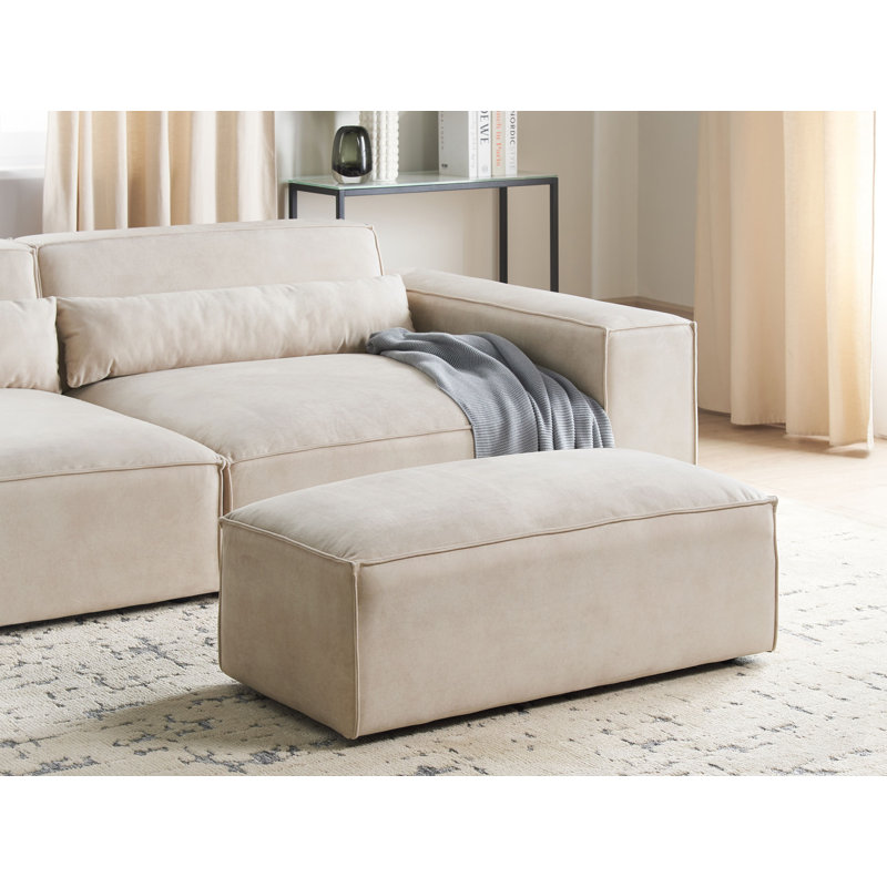 Bradeord 52cm Wide Rectangle Standard Ottoman, Beige Velvet