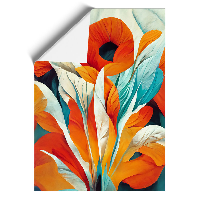Pretty Abstract Flowers No.3 - Wall Art, Paper, 59.4cm H x 42cm W, No Matte