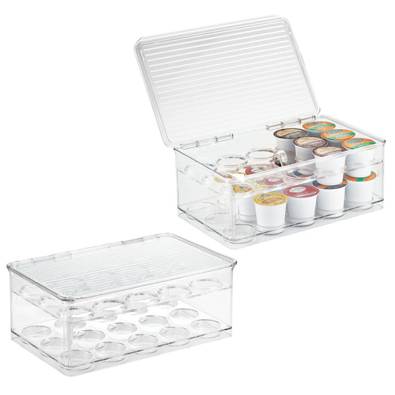 iDesign Stackable Coffee Pod Holder for K-Cup Pods - Set of 2 - Clear