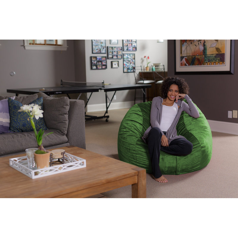 Fauteuil à billes - Fauteuil à billes rond rembourré de mousse déchiquetée de 4 pi - Fauteuil à billes rembourré en mousse à mémoire de forme moelleuse et ultra douce avec housse en microsuède - Mobilier et accessoires rembourrés de mousse remb