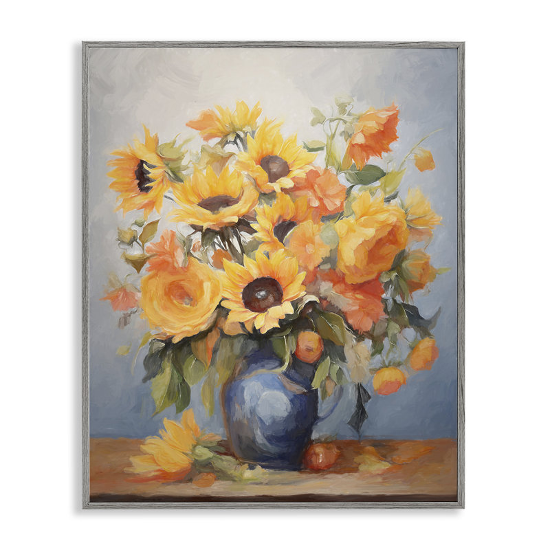 Art de vase tournesol Medley par Ramona Murdock bg-184, Estampe numérique Farmhouse, H 14 po x l 11 po