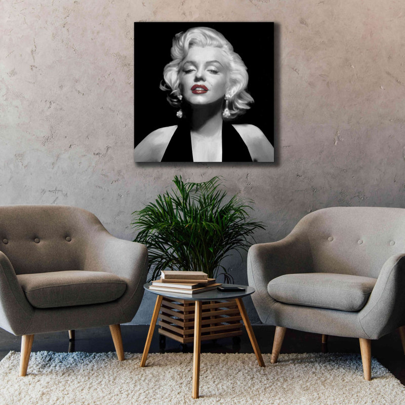 'Halter Top Marilyn Red Lips' by Chris Consani, Giclee Canvas Wall Art, 37" H x 37" W x 1.5" D