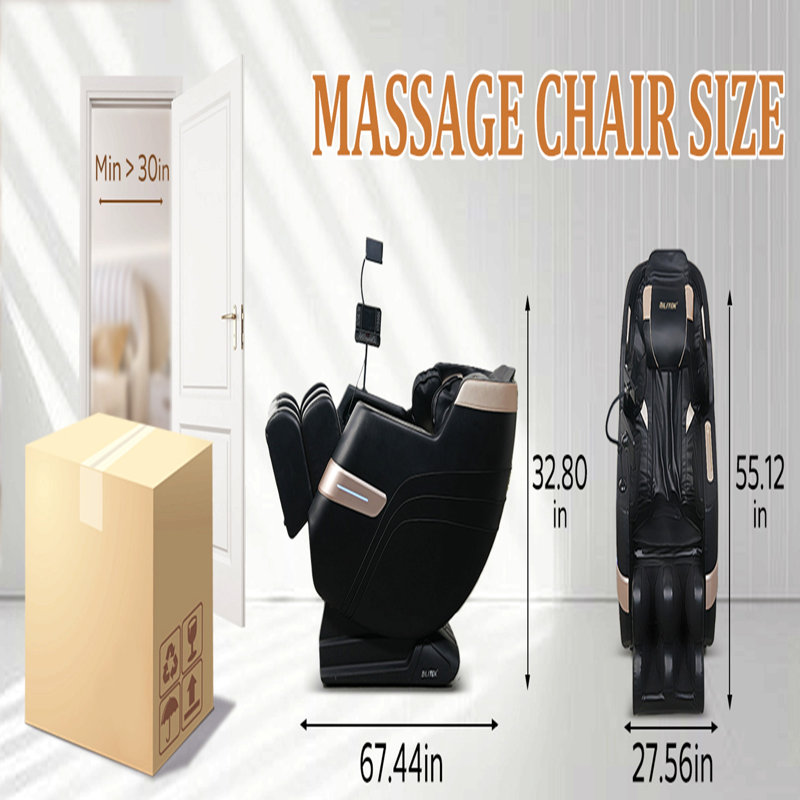 Fauteuil de massage avec connectivité Bluetooth et haut-parleurs, idéal pour la maison et le bureau, avec inclinaison sans gravité et massage à pression d'air du corps entier