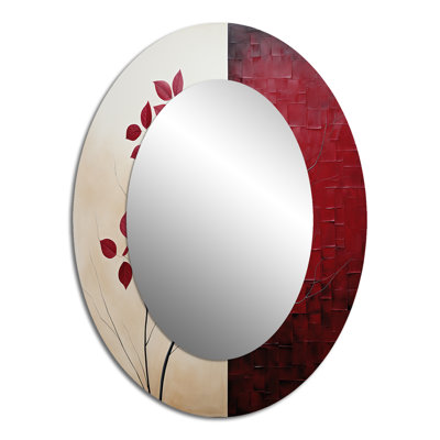 Bordeaux Bordeaux I - miroir décoratif floral ovale sur métal