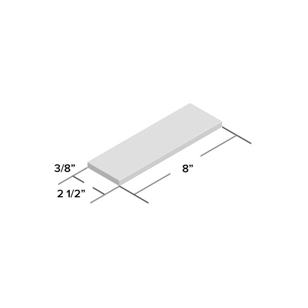 Cloe 0.5 x 8 Ceramic Jolly Miter Edge in White