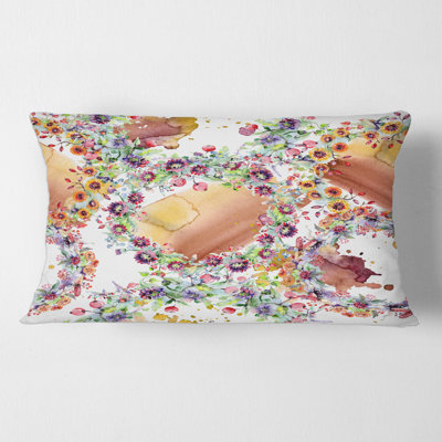 Vibrant Wild Leaves, Wildflowers and Berries Rectangular Pillow Cover & Insert