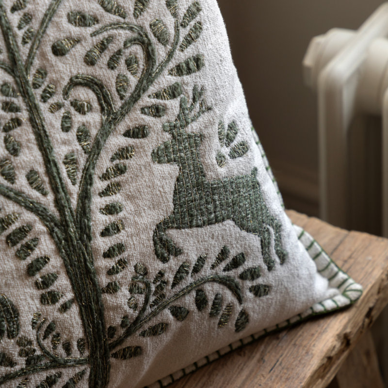 Throw Cushion, Square 45cm, Cream Christmas 3