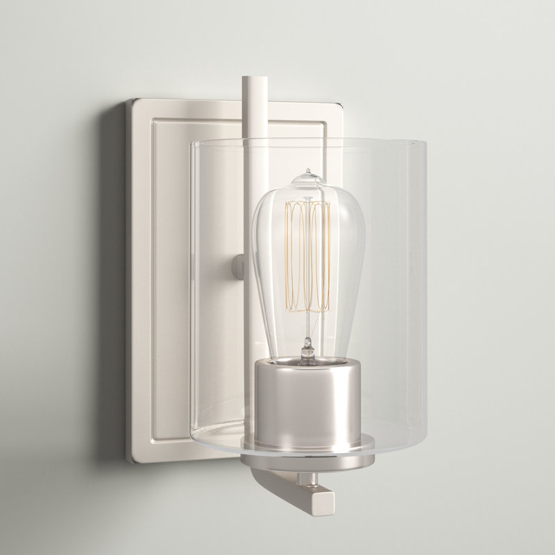 Raelyn Steel Armed Sconce, Satin Platinum