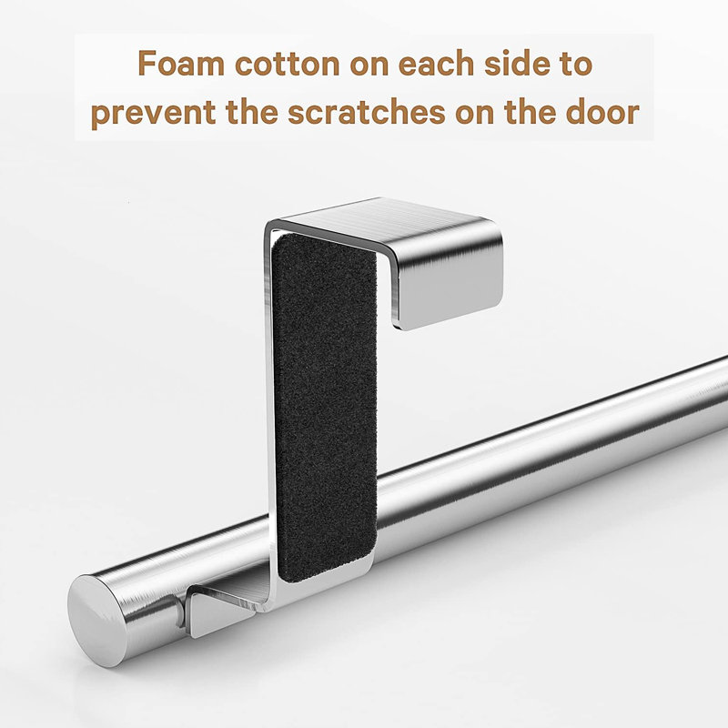 9.25" Silver Stainless Steel Over Cabinet Towel Bar Holders, 2 Pack
