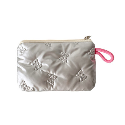 Backpack Cute Quilted Bow Makeup Bag Lightweights Small Cosmetic Pouch Portable Coin Purse Earphone Organizer For Girls Students