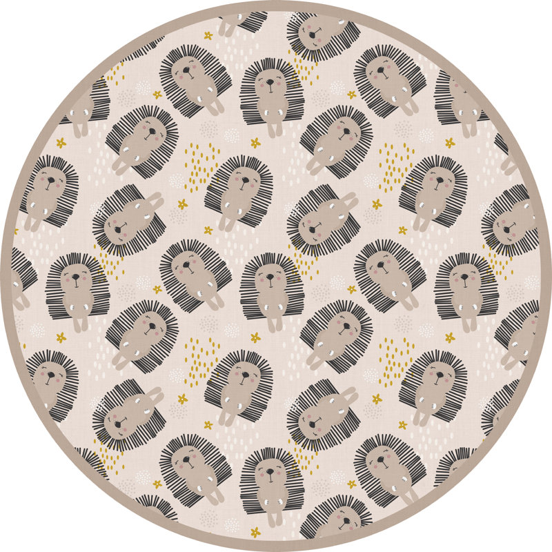 Saarim Vinyl Machine Printed Area Rug, Round 150cm