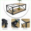 Verre trempé Table basse en bois et bois aggloméré pour le salon / la chambre à coucher, facile à nettoyer avec beaucoup de rangement