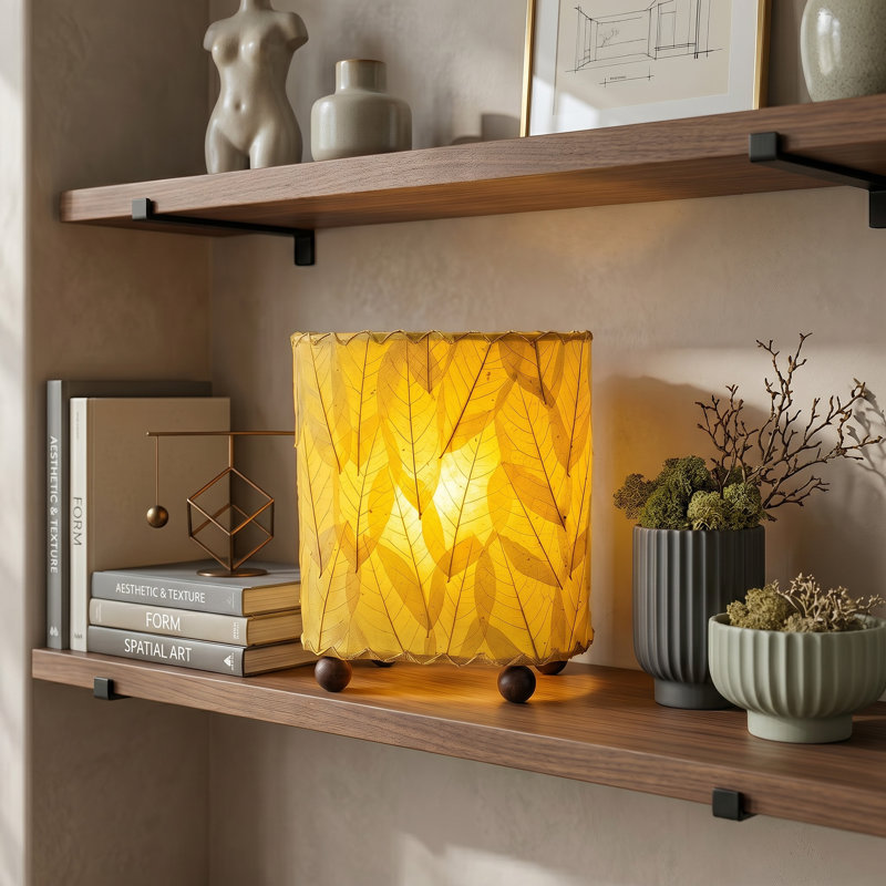 Lampe de table noire 9 po Gertie, Jaune