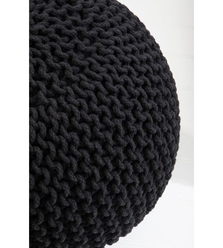 50cm Wide Pouffe Ottoman, Black