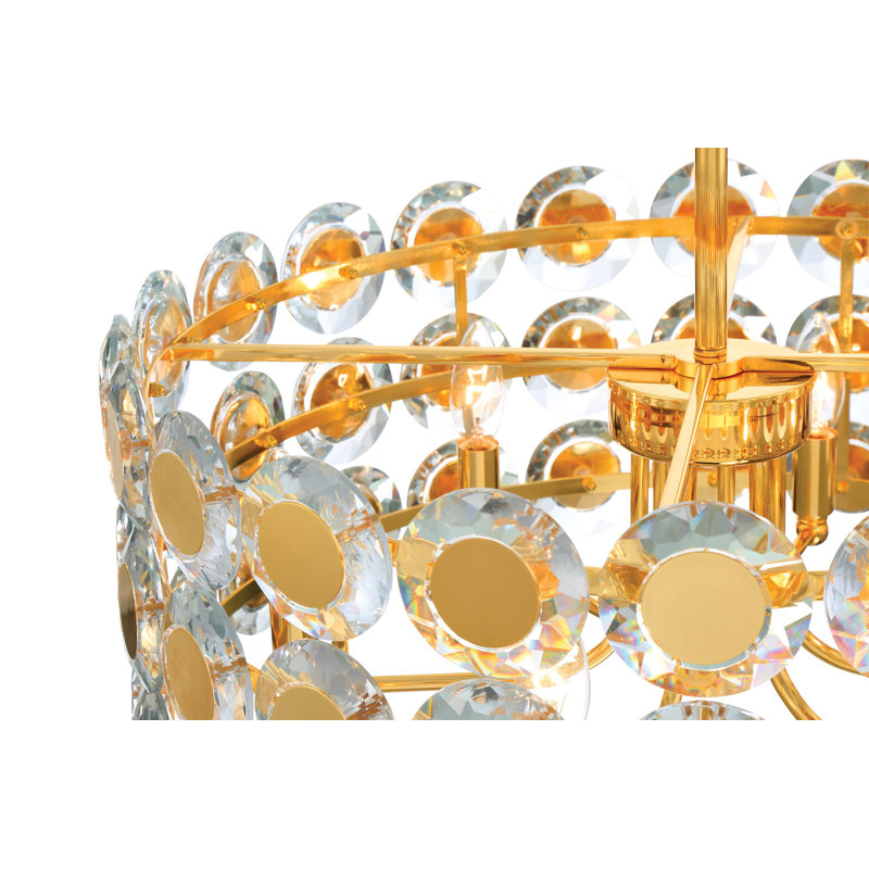 Perrene 6 Light Pendant in Gold