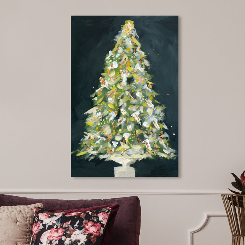 « christmas tree 2 », peinture sur toile, H 30 po x l 20 po x P 1,5 po