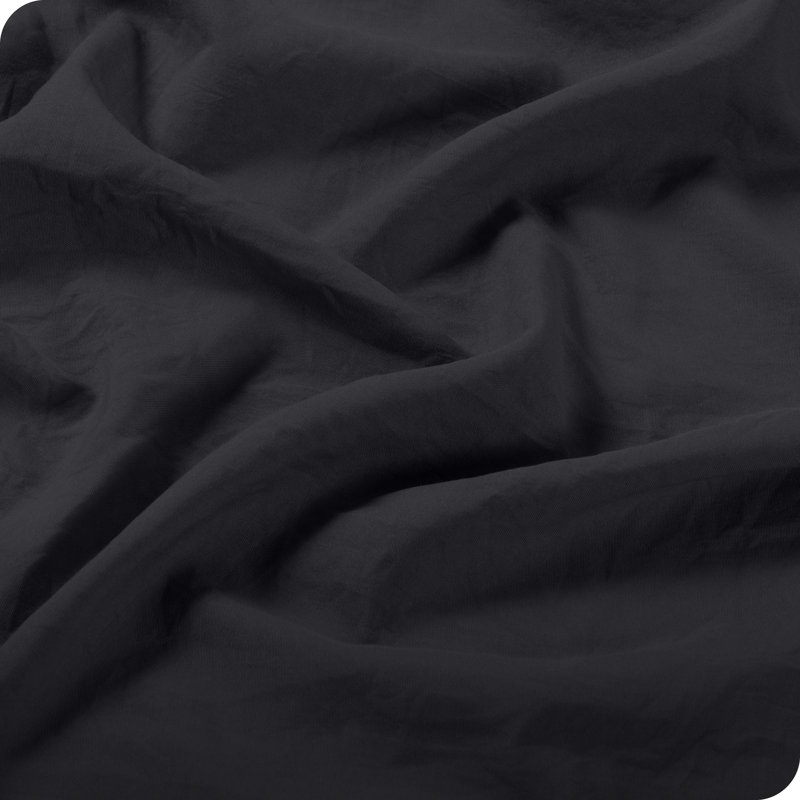 Oversized King Sandwash Black Microfiber Duvet Cover Set