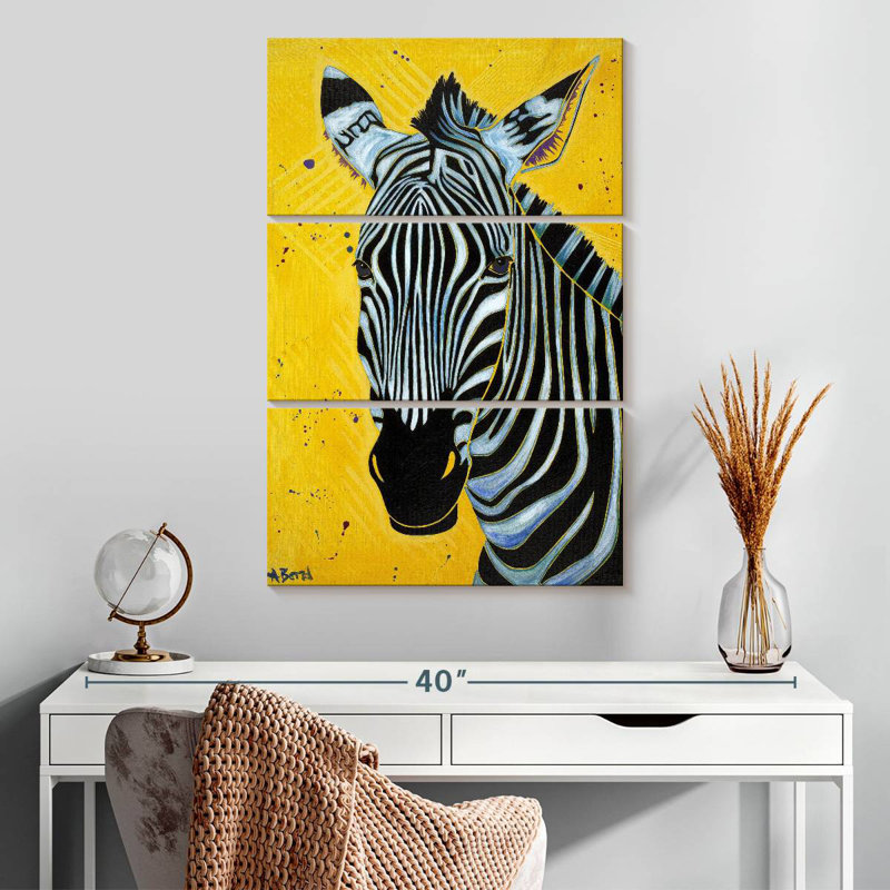 Brampt Yellow Zebra Multi, 32" H x 20" W