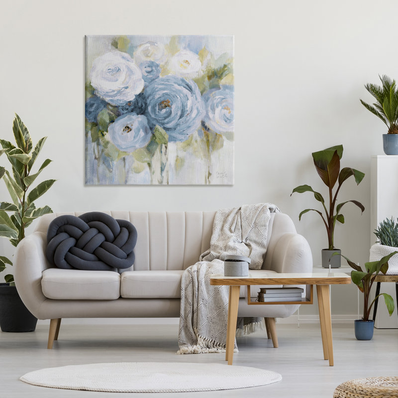 Toile à fleurs en douceur, design par Lanie Loreth, H 36 po x l 36 po