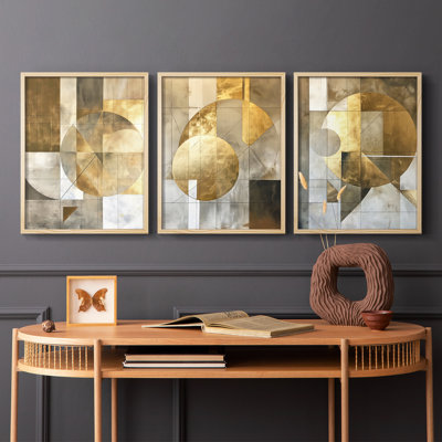 Abstract  Series  XL  -Set Of 3 Framed Giclee Prints -Ready to Hang