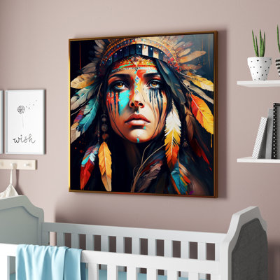 «Colorful Native American Woman III», impression sur toile