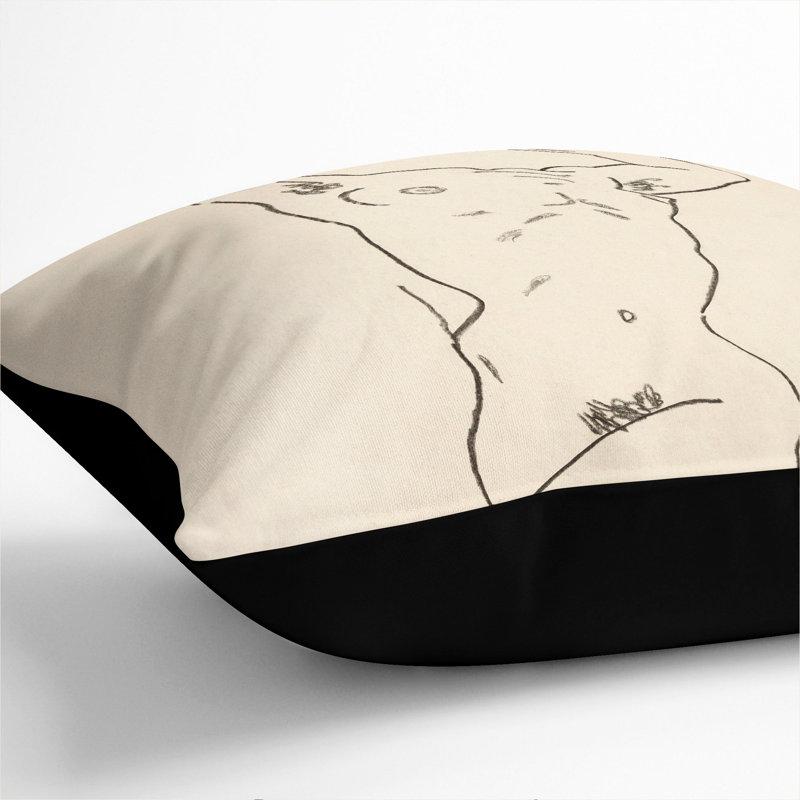 Square Cushion, Black, 55cm H x 55cm W x 20cm D