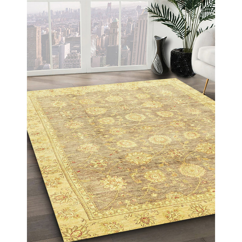 Tapis 100% abstrait 2970 lavable à la machine, Rond 6 pi
